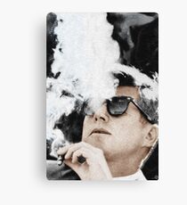 John F Kennedy Cigar And Sunglasses Canvas Print