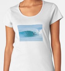 Bodyboarder surfing ocean wave Women's Premium T-Shirt