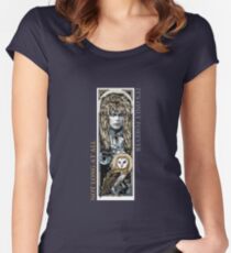 Labyrinth-Collage Tailliertes Rundhals-Shirt
