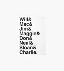 The Newsroom - First Names (Black text) Art Board
