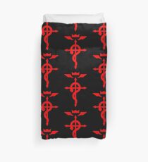 Fullmetal Alchemist Logo Red Duvet Cover