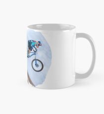 An image of a cyclist descending on a slope Classic Mug