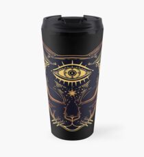 Egyptian Cat with Third Eye Open Travel Mug