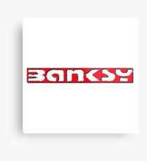 Banksy Logo Rouge/Noir Impression métallique