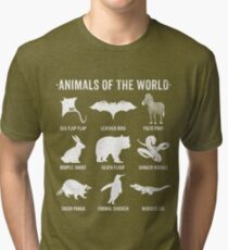Simple Vintage Humor Funny Rare Animals of the World Tri-blend T-Shirt