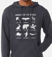 Simple Vintage Humor Funny Rare Animals of the World Lightweight Hoodie