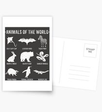 Einfache Vintage Humor Lustige seltene Tiere der Welt Postkarten