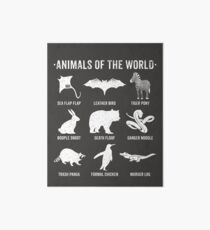 Simple Vintage Humor Funny Rare Animals of the World Art Board