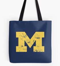 Vintage Michigan Block M Yellow Tote Bag