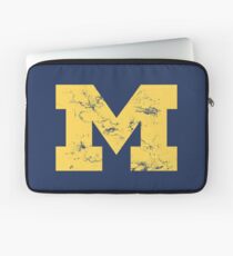 Vintage Michigan Block M Yellow Laptop Sleeve