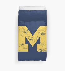 Vintage Michigan Block M Yellow Duvet Cover
