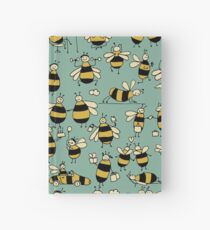 Funny bees, seamless pattern Hardcover Journal