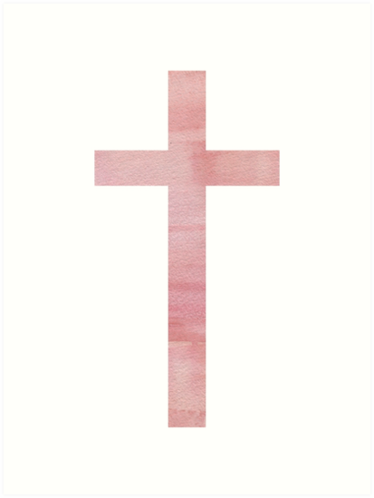 "Christian Cross Pink Watercolor" Art Prints By Walk-by-faith | Redbubble