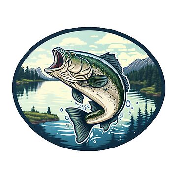 Largemouth Bass Fish  Sticker for Sale by SandpiperDesign