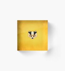 Hipster Badger: Gold Acrylic Block
