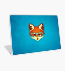 Hipster Fox: Blue Laptop Skin