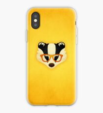 Hipster Badger: Gold iPhone Case