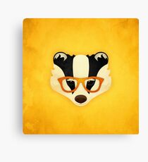 Hipster Badger: Gold Canvas Print