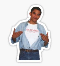 Obama wearing Muhlenberg College shirt Sticker