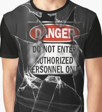 Do Not Enter Broken Glass Graphic T-Shirt