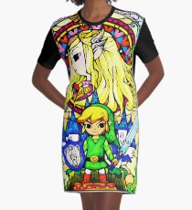 Zelda Wind Waker Stained Glass Graphic T-Shirt Dress