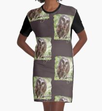 Wild Life Series - The Cute Brown Owl (The Spiritual Messenger of Wisdom) Graphic T-Shirt Dress