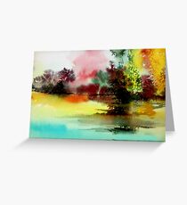 Lake in colours Greeting Card