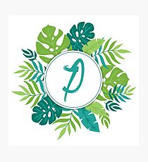 Monogram Letter P | Personalised |Tropical Design Photographic Print