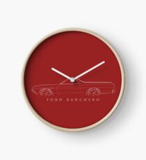 1972 Ford Ranchero - profile stencil, white Clock