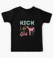 Kick Like A Warrior Girl Karate Taekwondo Kids Tee
