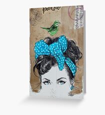 a little blue and green Greeting Card