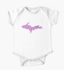 UP Upper Peninsula Michigan Word Art Graphic Yooper 906 One Piece - Short Sleeve