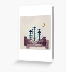 Letterpress Trees and Moon Greeting Card