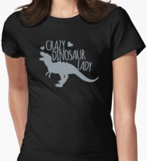 Crazy Dinosaur Lady (Tyrannosaurus) Women's Fitted T-Shirt
