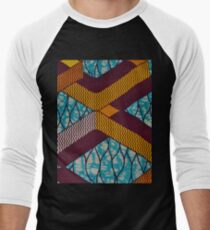 African Print Fabric Men's Baseball ¾ T-Shirt