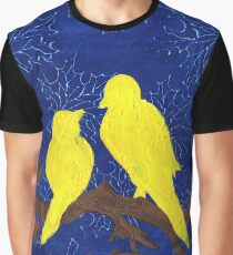 Sweet Yellow Love Birds Graphic T-Shirt