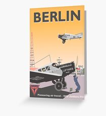Flughafen Tempelhof, Berlin mit Junkers A Grußkarte