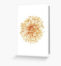 Cafe au Lait Dahlia Botanical Illustration Greeting Card