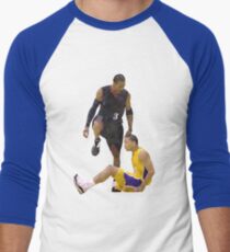 Allen Iverson Steps Over Tyronn Lue Low Poly Men's Baseball ¾ T-Shirt