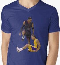 Allen Iverson Steps Over Tyronn Lue Low Poly Men's V-Neck T-Shirt