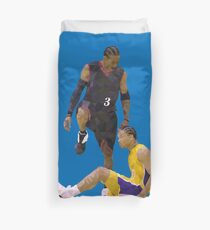 Allen Iverson Steps Over Tyronn Lue Low Poly Duvet Cover