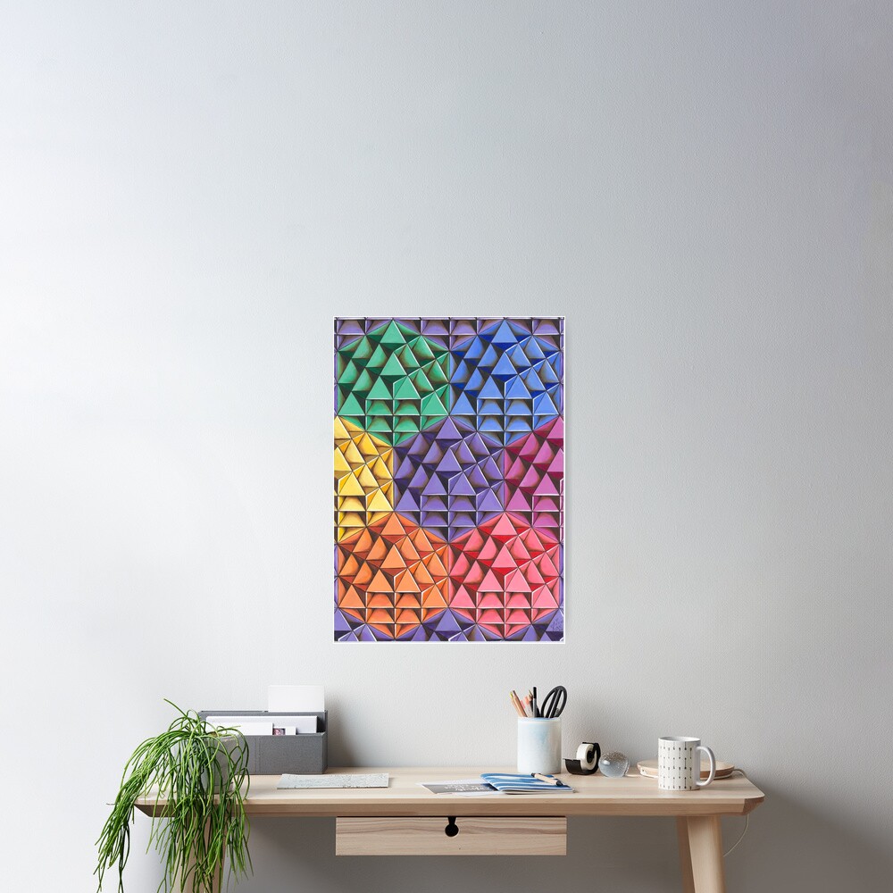The Infinite 64 Tetrahedron Grid Poster