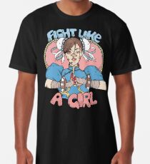 Camiseta larga Lucha como una niña - Chun Li (Street Fighter)