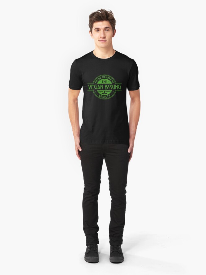 Alternative Ansicht von Vegan Boxing Athlete Society Club Member Gift Slim Fit T-Shirt