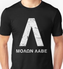 Distressed Spartan Lambda - Molon Labe Unisex T-Shirt