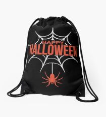 Happy Halloween Spiderweb Drawstring Bag