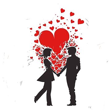 silhouettes of a couple in love sitting on the crescent. Download a Free  Preview or Hig… | Valentines illustration, Black and white art drawing, Art  drawings simple