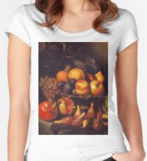 Michelangelo Merisi da Caravaggio "Still Life with Fruit" Women's Fitted Scoop T-Shirt