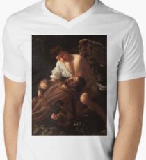 Michelangelo Merisi da Caravaggio "Saint Francis of Assisi in Ecstasy" Men's V-Neck T-Shirt