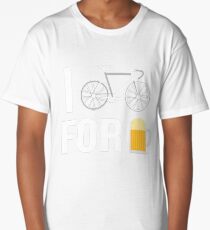 I Bike For Beer Funny Biker Bicycle Cycling Lover Long T-Shirt